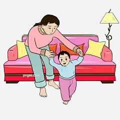 手绘教小孩子走路插画图片大小2000x2000px 图片尺寸583.14 KB 来自PNG搜索网 pngss.com 免费免扣png素材下载！插画#家居#卡通手绘#妈妈#母婴#母婴插画#沙发#手绘#学走路#学走路的小孩#走路插画#