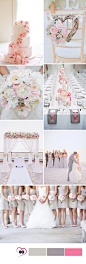 grey and blush pink wedding idea: 