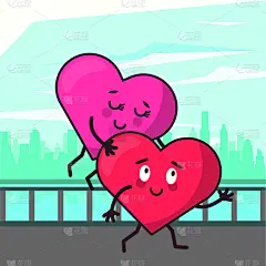 性格,双亲家庭,伦敦城,动物心脏,贺卡,二月,欢乐,绘画插图,城市,都市风景