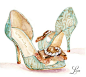 Custom Painted Wedding Shoes | Lana's Shop | Illustration