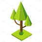 2.5D-自然元素装饰贴纸svg-树