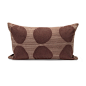 轻奢样板间抱枕简约客厅沙发靠包绿色褐色绒布圆圈图案纯色腰枕-淘宝网