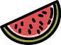 西瓜平面轮廓图标水果标志孤立图片下载