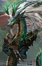 Jade Dragon, Shannon Brocas : Jade Dragon carrying my Dragon Keeper character