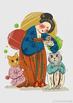 分享一下最近画的唐朝小人人。
1.我家大宝宝七岁生日，二宝六岁贺图（这算不算汉服跟宠物）
2.一个乖巧的表情包.
3.失眠......
4.有一种担心叫做“怕你在里面吃屎”....
5-6.唐朝人撸铁子
7.又下雨（四月的时候，现在天天祈雨）@汉服动漫 @汉服荟 @汉服吧 ​​​​