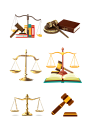 法律法庭天平设计元素
