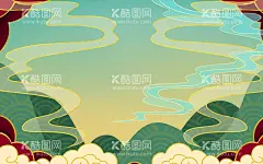 国潮风插画  - 源文件下载【酷图网】仙鹤,山水,国潮,山水画,中国风,国潮山水,国潮山水画,青绿山水,国潮插画,国风插画,千里江山图,禅意山水画,国潮山水插画,古风山水画,中式风插画,中式背景,国潮背景