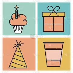 祝生日快乐庆祝时间图标日