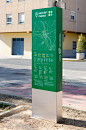 Rutes Saludables Carlet, València : Graphic identity and wayfinding system for the “Healthy Routes” of Carlet, a town in the outskirts of Valencia, Spain.The logo is inspired by the region’s landscape, known for its soil fertility and productive crops, re