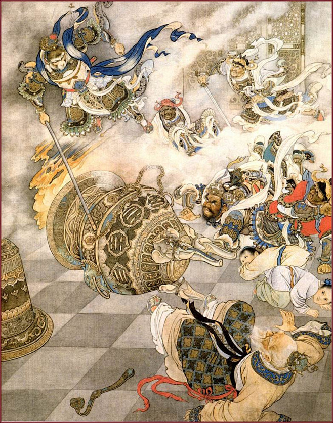 刘继卣工笔重彩大闹天宫7