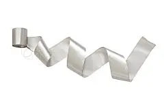 Shiny silver satin ribbonShiny silver satin ribbon on white background