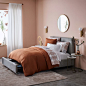 Hand-Blocked Striped Oval Quilt & Shams