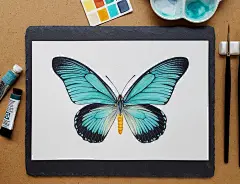 水彩昆虫插画