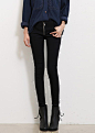 韩版新款修身显瘦黑色长裤 