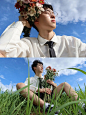 浅做一天日系男高 : 北京郊区的山坡上有大片的草 一阵风吹过来 非常美 . 这次拍照主题是日系少年 不知道我这个29岁高龄少年 这组照片有没有少年感 . 摄影师： @红眼 出镜：我 . @薯队长 @城市