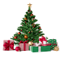 双旦礼遇 圣诞树 免抠PNG圣诞树 圣诞礼物树 礼物 圣诞 新年 礼盒 红色礼盒