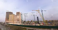 起重机,建筑工地,天空,重的,市区路,建筑设备,起重机抓斗,曙暮光,建筑材料,都市风景