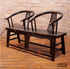 古朴彩漆家具采集到古朴彩漆实木做旧椅子、凳子专区