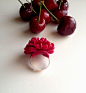 Red flower ring, red, polymer clay flowers, red jewelry, flower touch, red lilac ring, floral ring, adjustable ring, polymer clay ring
