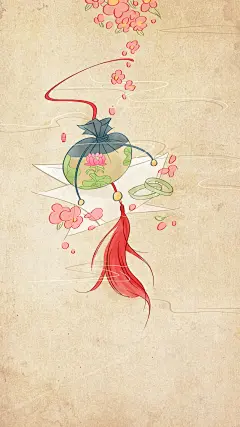 中国风古风荷花香包花朵宣纸复古高清素材 平面 设计图片 免费下载 页面网页 平面电商 创意素材