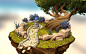World of Warcraft style tree Diorama Updated 1/21/17, Jordan Kerbow : I started this piece a few months ago and recently got some time to tighten up some of the textures. I did a rework of the rock as well as the Stone trim textures. Its based off some of
