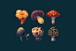 Pixel art Mushrooms. : mycology