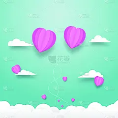 云,心型,天空,气球,请柬,贺卡,浪漫,情人节卡,复古风格,现代