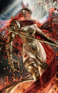 General 2205x3500 illustration artwork digital art fan art drawing fantasy art fantasy girl women Sakimichan Malenia video games video game girls video game art video game characters Elden Ring looking at viewer long hair redhead dress