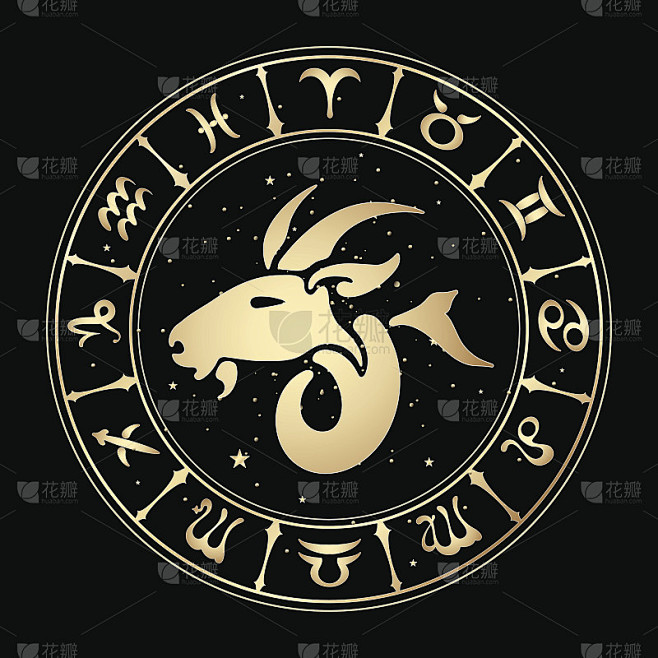 星座摩羯座。矢量图