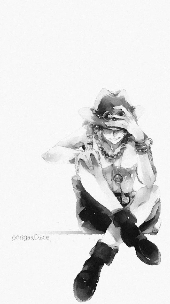 海贼王# 艾斯黑白个性简约,满满的回忆.