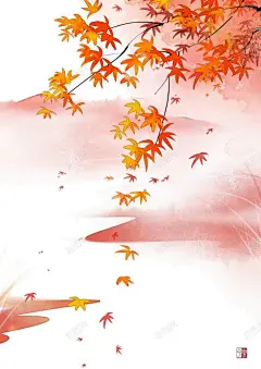 秋意秋叶创意插画 创意素材