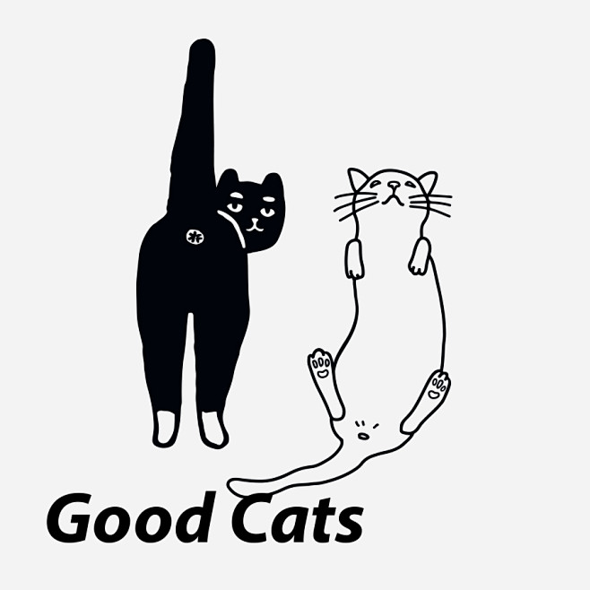 NEUF弗 创意纹身贴 都是好猫 黑白猫...