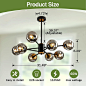 Amazon.com: 8 Light Chandelier Pendant Lighting Black with Glass Globes Classic Vintage Ceiling Light Fixture for Kitchen Living Room Dining Room Bedroom Farmhouse.. : Everything Else