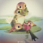 插画师sydviki和她笔下的小动物们，这个水獭有点萌！#插画##儿童插画# ​