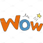 小红书个人晒照wow哇手帐风元素艺术字贴纸