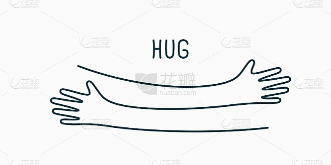 双手拥抱简单的矢量插图