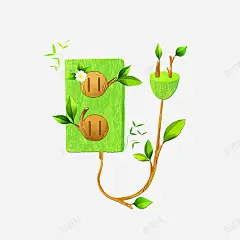 简约绿色的环保用于小电动充电P图标 免费下载 页面网页 平面电商 创意素材