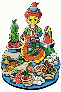 卡通人物蛇元素卡通-众图网