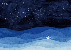 小白船的航海日志-泷艺_水彩,手绘,航海_涂鸦王国插画