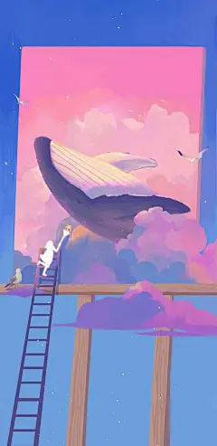 QQ打卡   壁纸    背景   插画