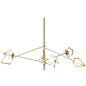 Harlow Spoke Chandelier in Brass and Alabaster by Gabriel Scott For Sale