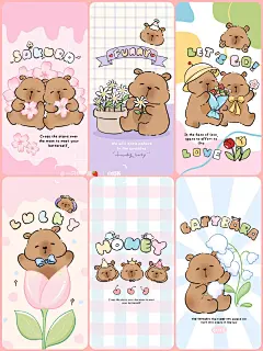 手机壁纸｜可爱的卡皮巴拉水豚鼠的日常⑤ - 小红书