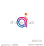 Initial lowercase letter ai, linked outline rounded logo, colorful vibrant colors