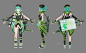 绿发女战士 女武士 小姑娘 小女孩子 贝雷帽 创可贴 伤口 - 角色模型 蛮蜗网