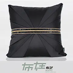 现代时尚样板房抱枕 丝光黑色抱枕烫钻 折叠高档抱枕-淘宝网
