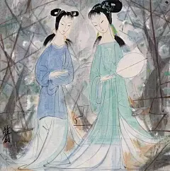 纤裳飘袂若舞。清妆柳眉轻描，绰约如许。 泠泠弦音，漫传今宵心语。 此生约、休负人心，携子手、风雨同赴。 共沉沦、天上人间，美眷效神侣。 图：林风眠仕女画 更多精彩敬请关注：@书画界  #书画知识大全##书画界#