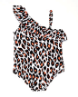 Milly Minis Animal-Print One-Shoulder Swimsuit,2-6/7|Neiman Marcus