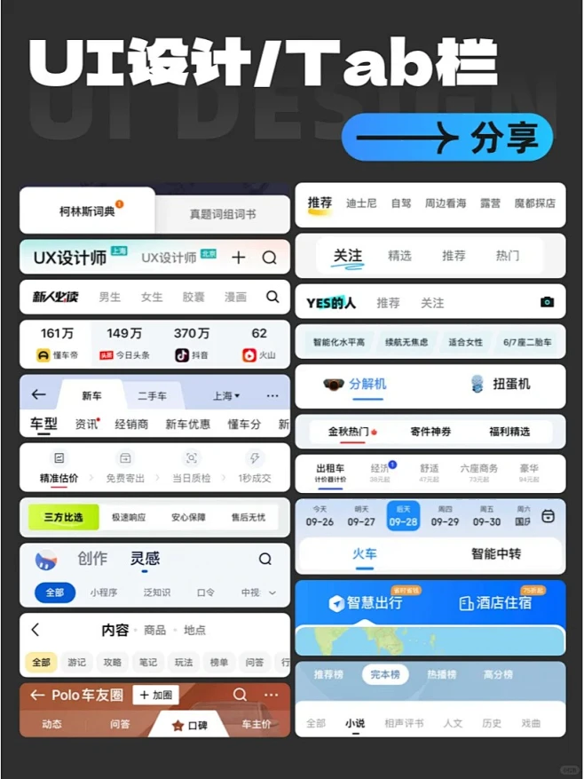 顶部栏Tab怎么设计，看这篇就够了_1_溜达小九爱设计_来自小红书网页版-花瓣网