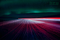 aurora automotive   car dark night Northern Lights snow CGI electric ev