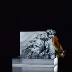 金蝶恋芙蓉 任永辉工作室作品-玉雕界